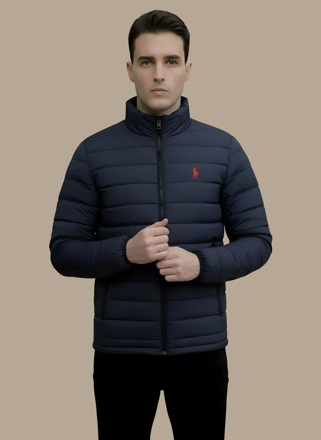 Navy Blue Quilted Jacket