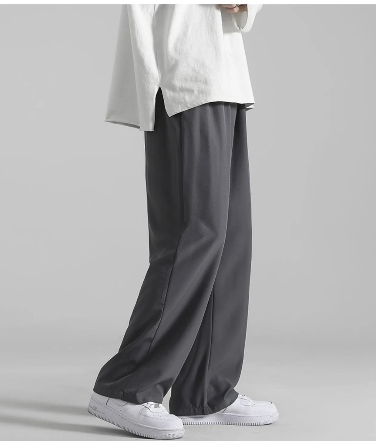 Loose Fit Gray Trousers