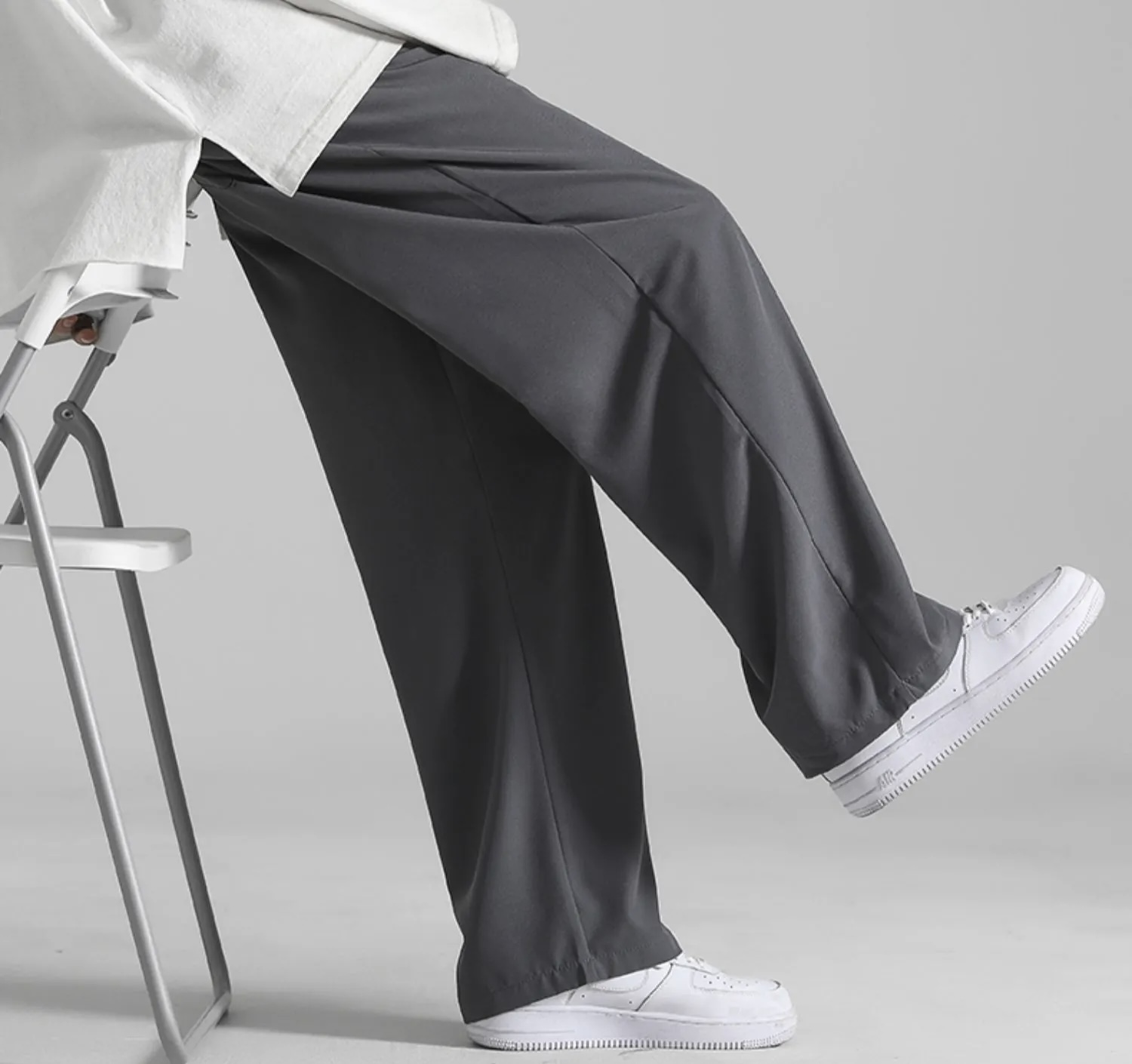 Loose Fit Gray Trousers