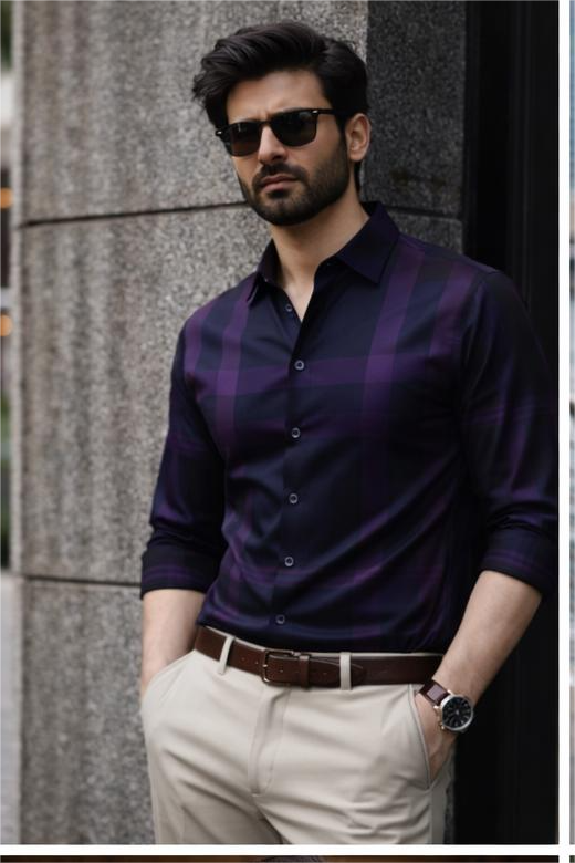 Men's Slim Fit Checkered Shirt