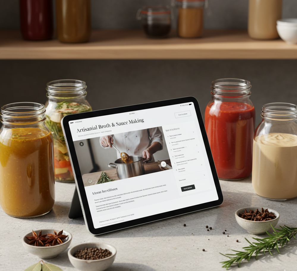 Taller online: Preparación de caldos, bases y salsas