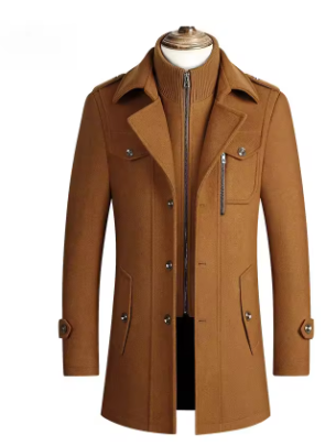 Men's Brown Wool Coat