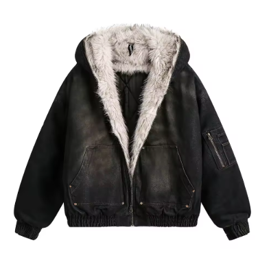 Faux Fur Lined Hooded Jacket