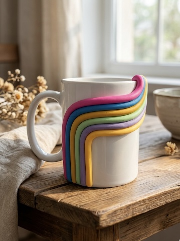 Rainbow Stripe Mug