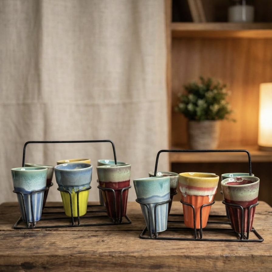 Chai Tapri Street Style Glasses - Tea set