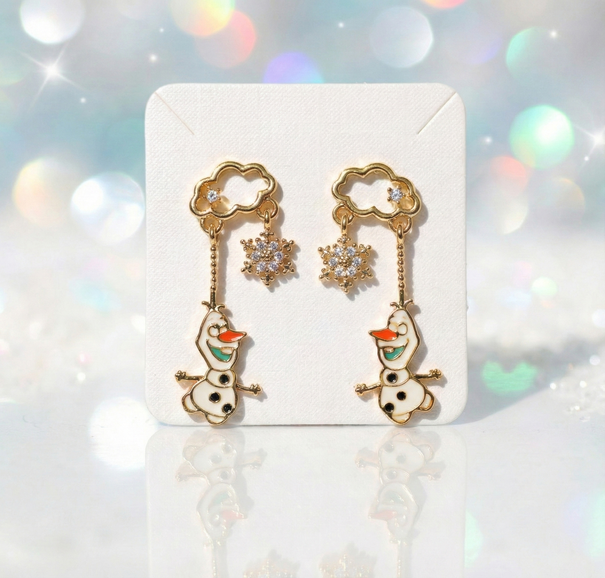 Carrot Nose Snowman Stud Earrings