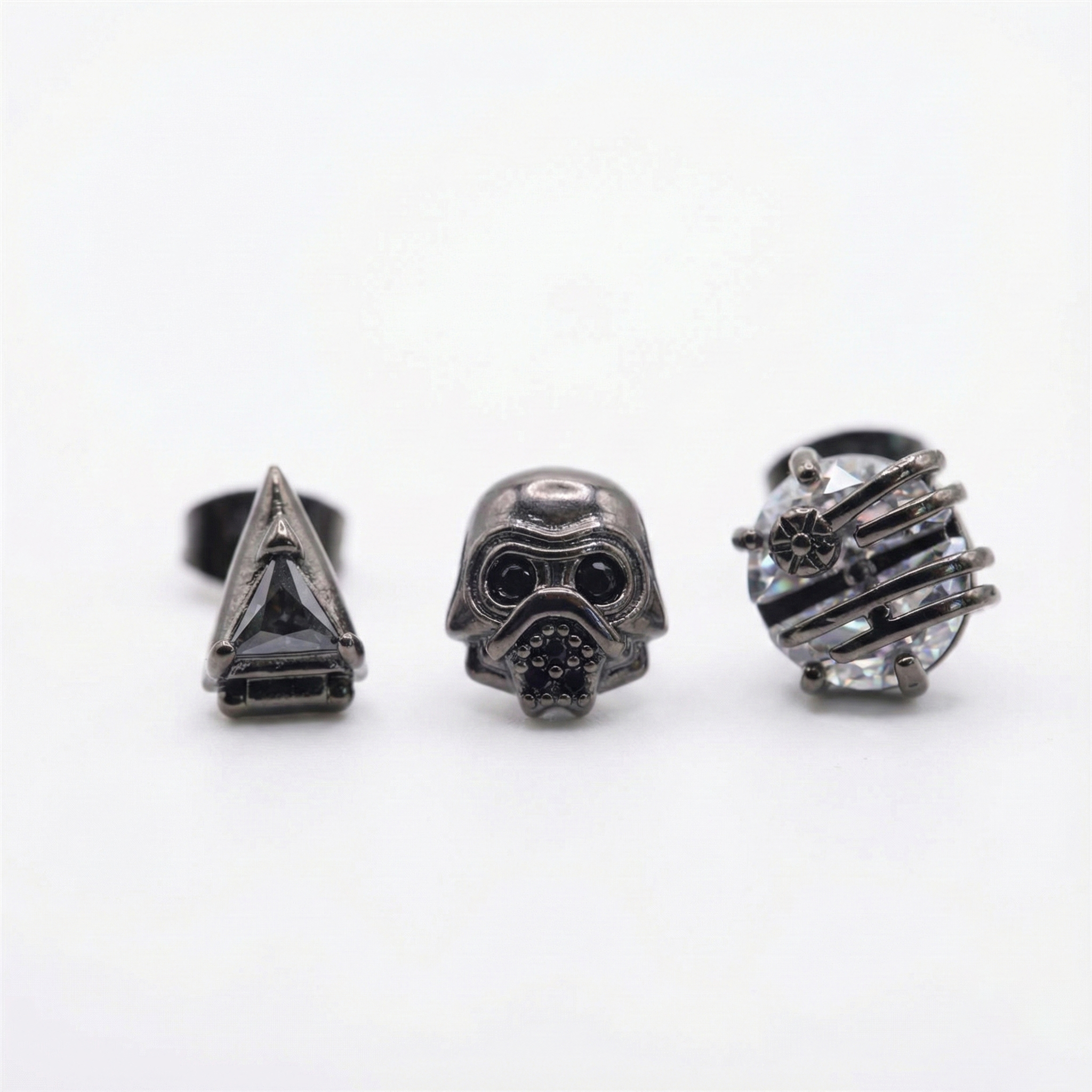 Galactic Dark Warrior Mismatched Stud Earrings