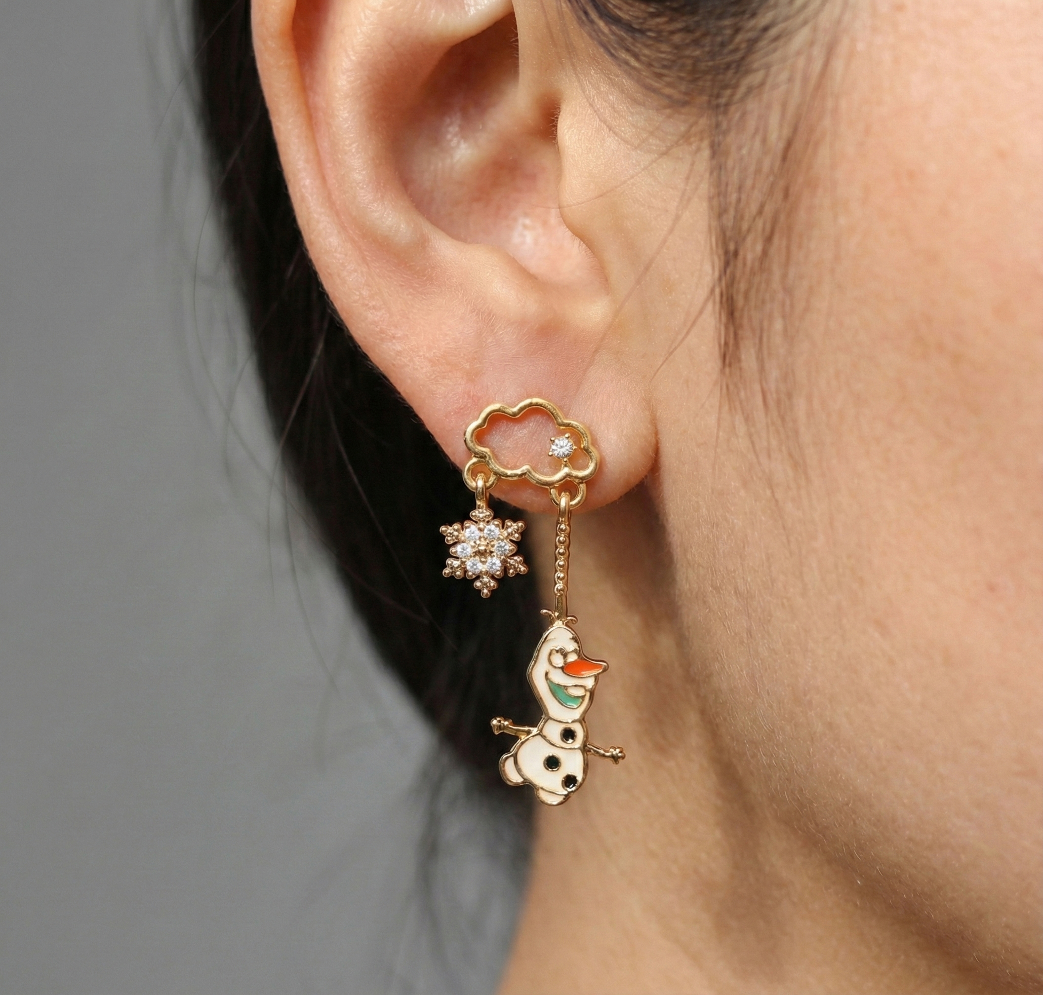 Carrot Nose Snowman Stud Earrings