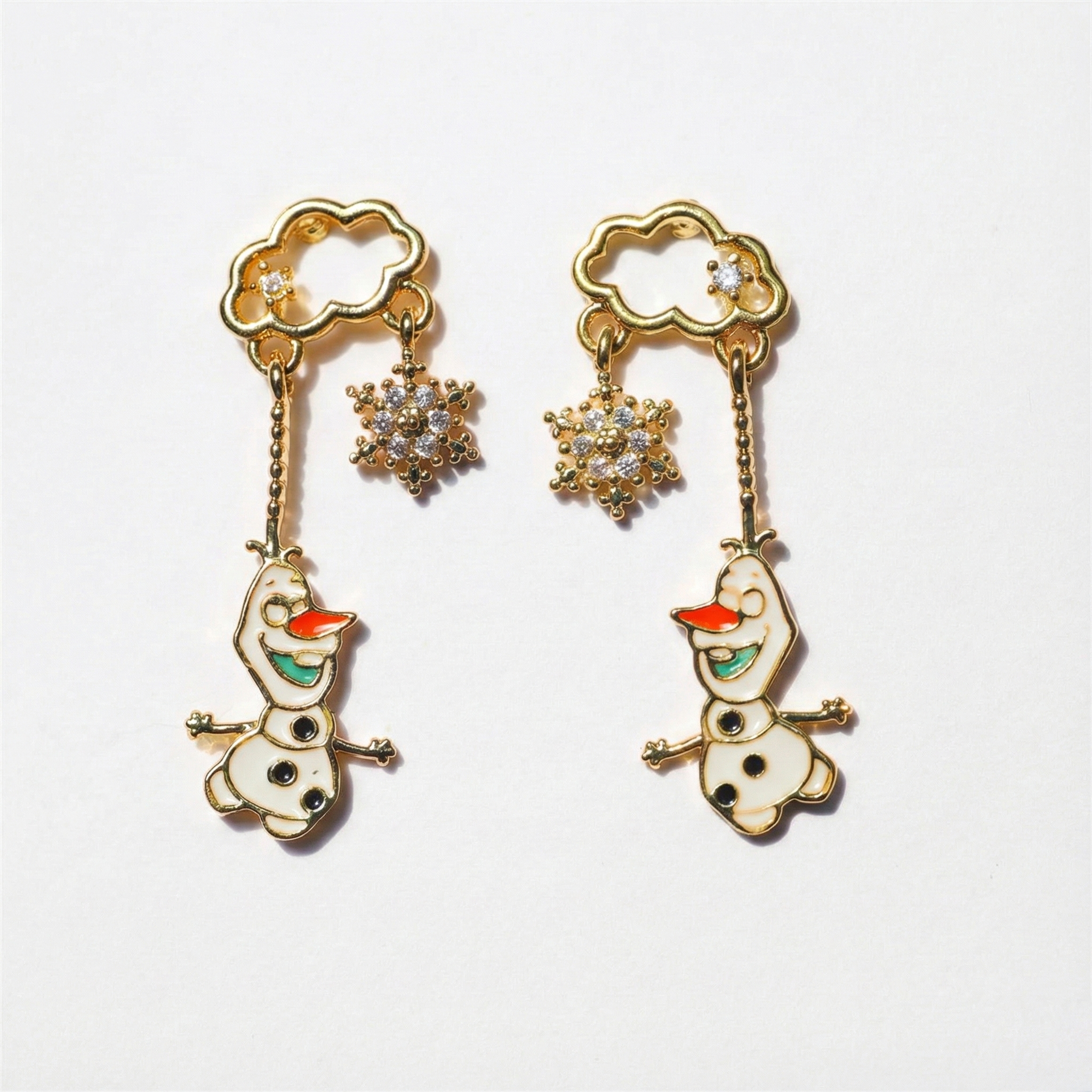 Carrot Nose Snowman Stud Earrings