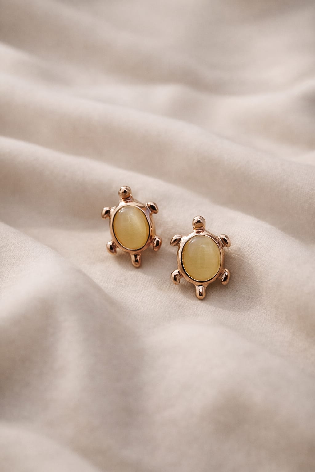 Gold Turtle Stud Earrings