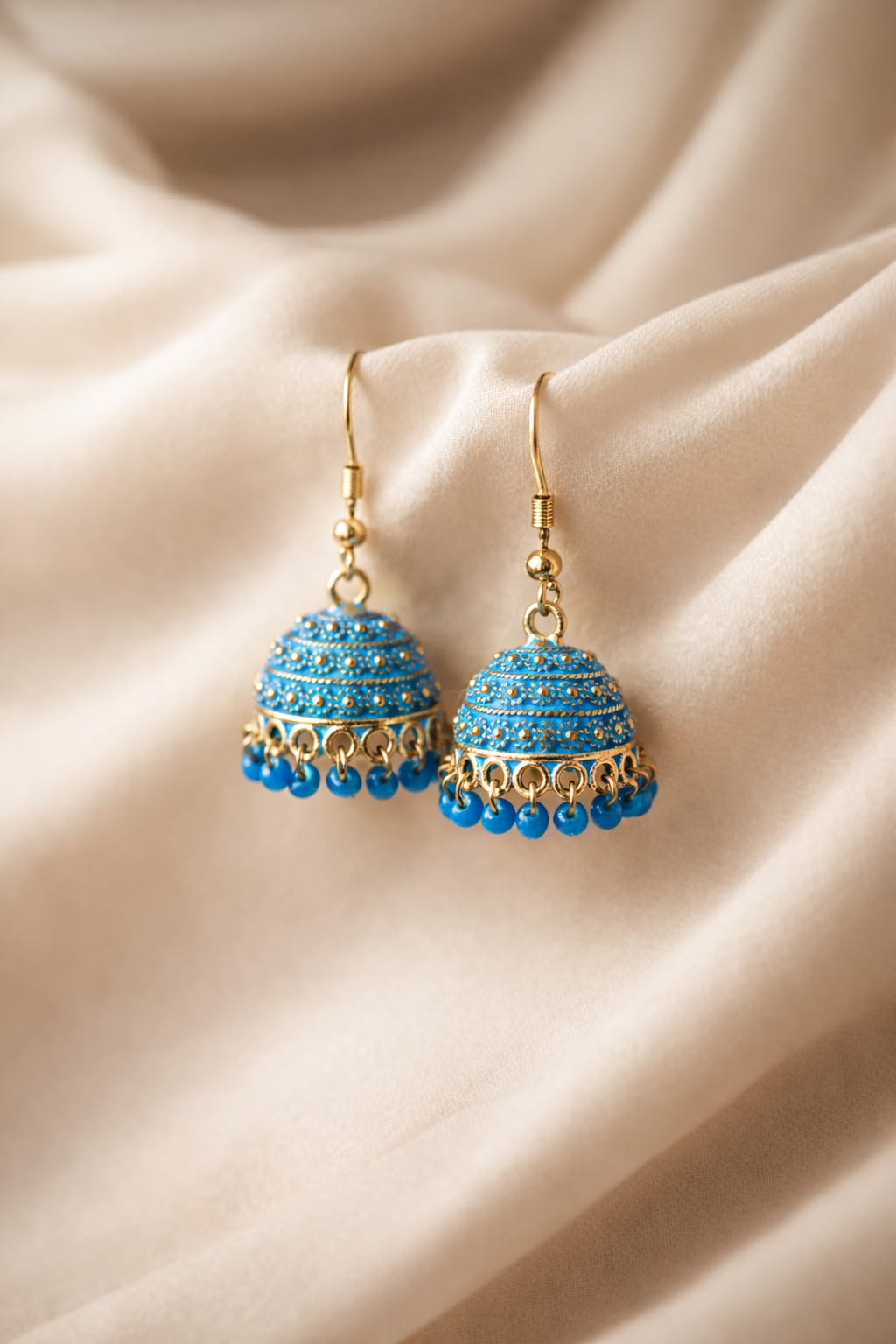 Blue Jhumka Earrings