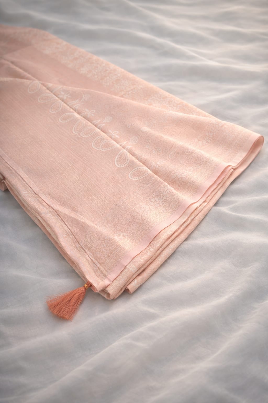 Banasari Peach Silk Saree