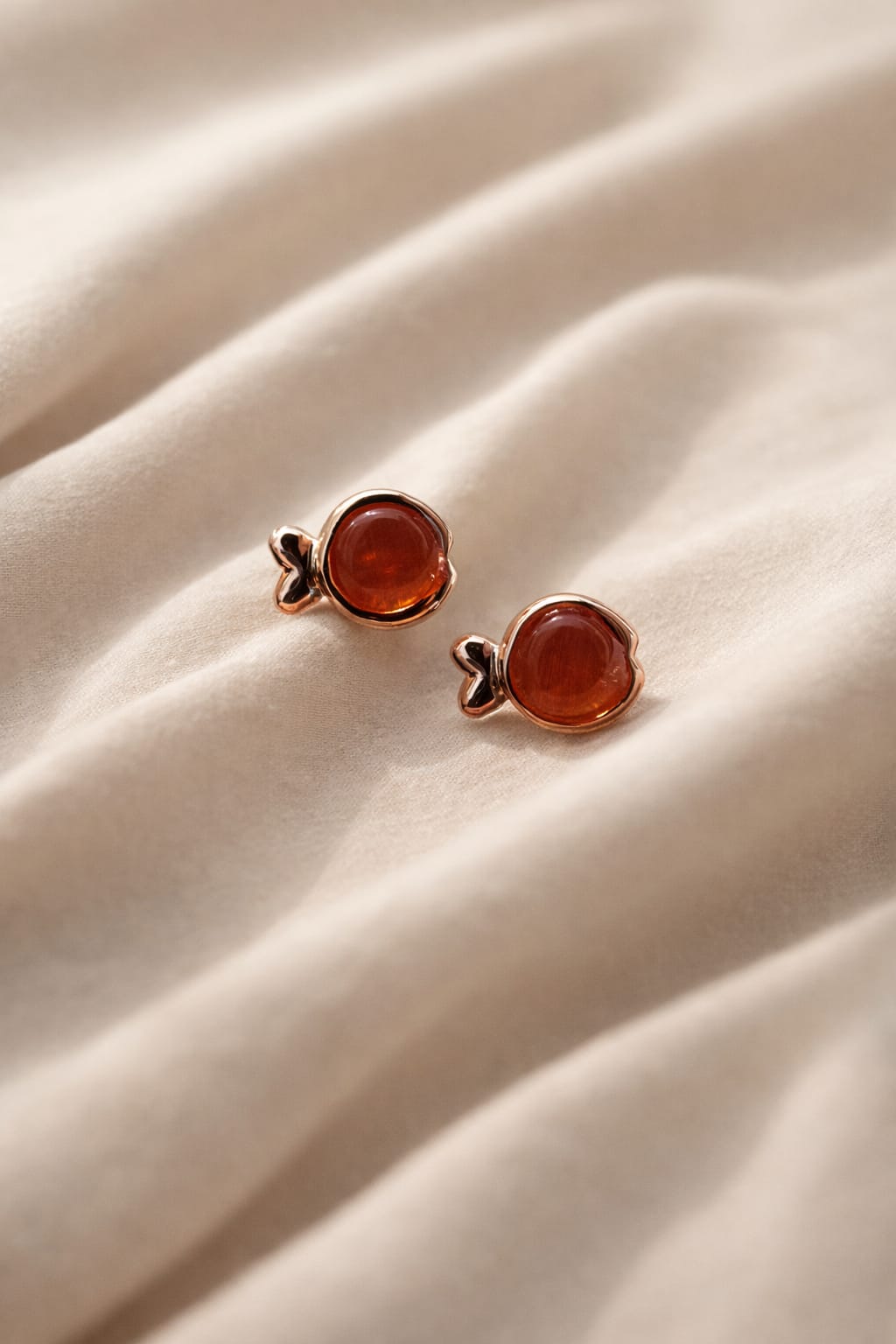 Amber gemstone stud earrings