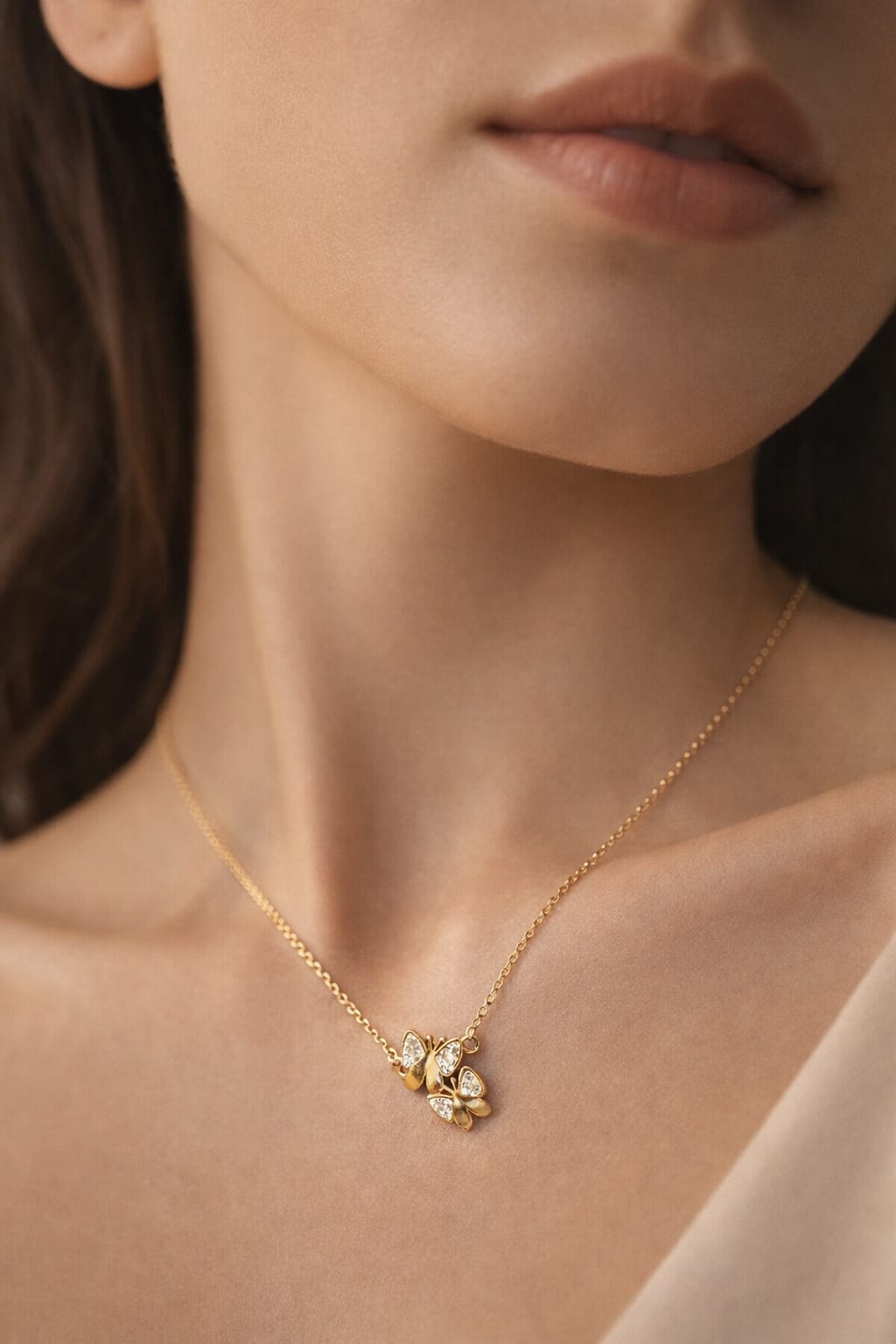 Elegant Butterfly Gold Pendant