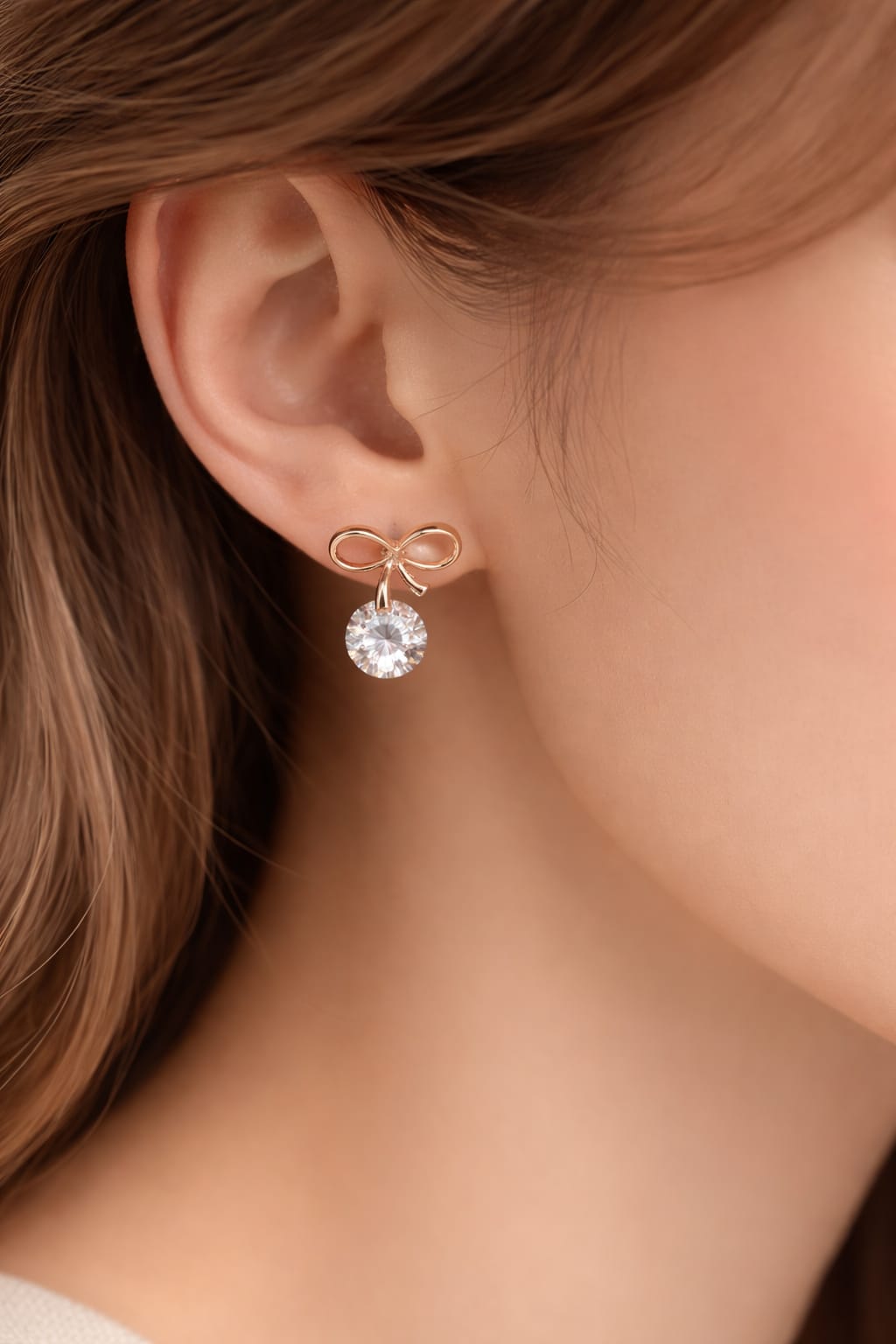 Bowknot Crystal Stud