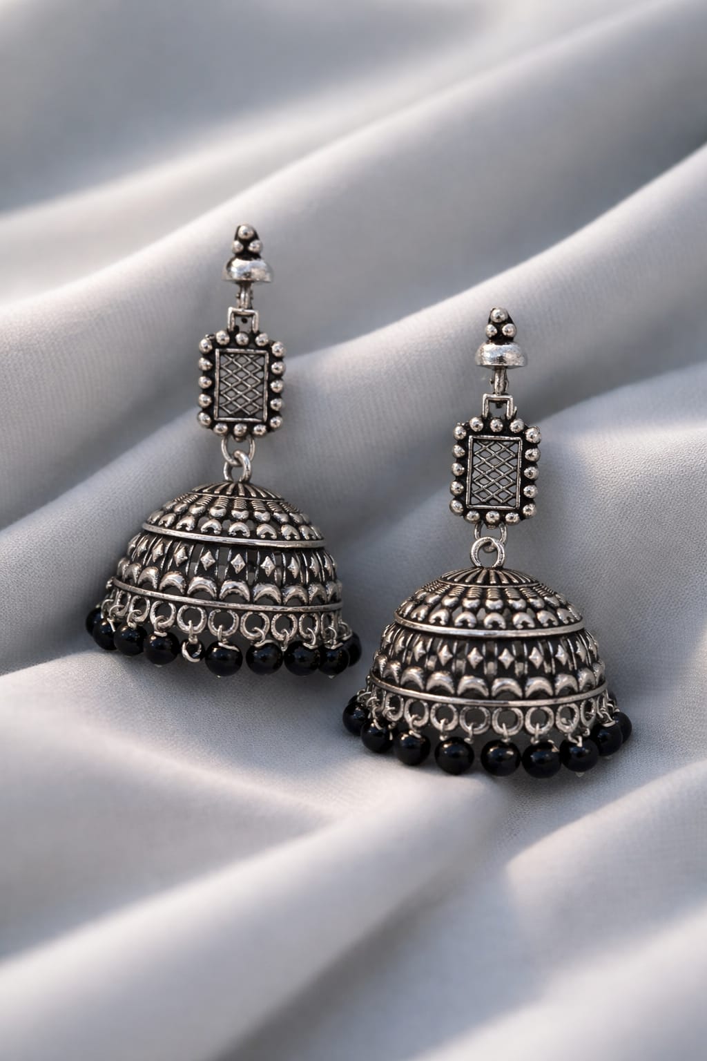 Traditional Oxidized Jhumka Earrings