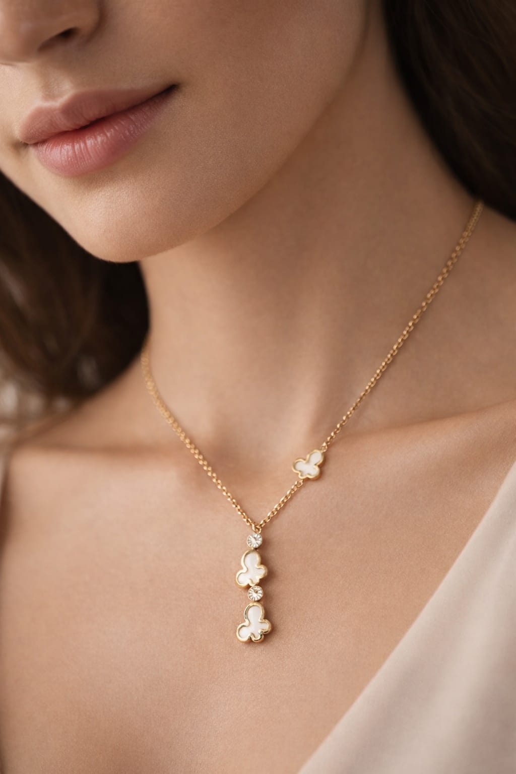 Gold Clover Pendant Necklace