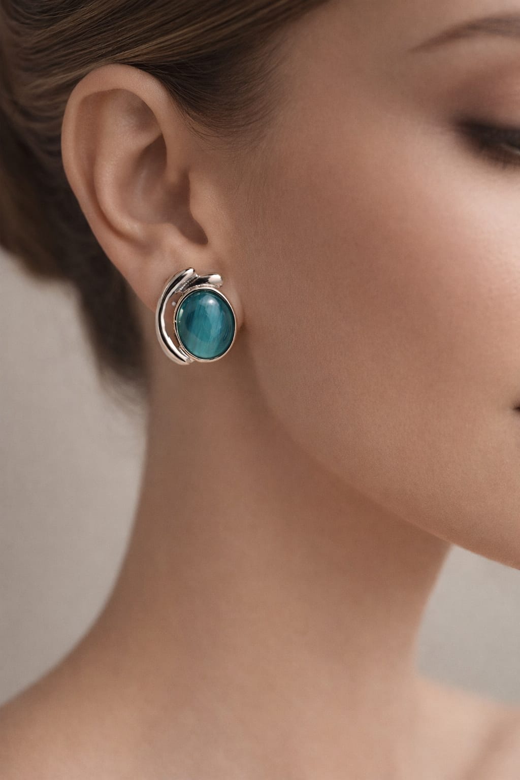 Elegant Teal Stud Earrings