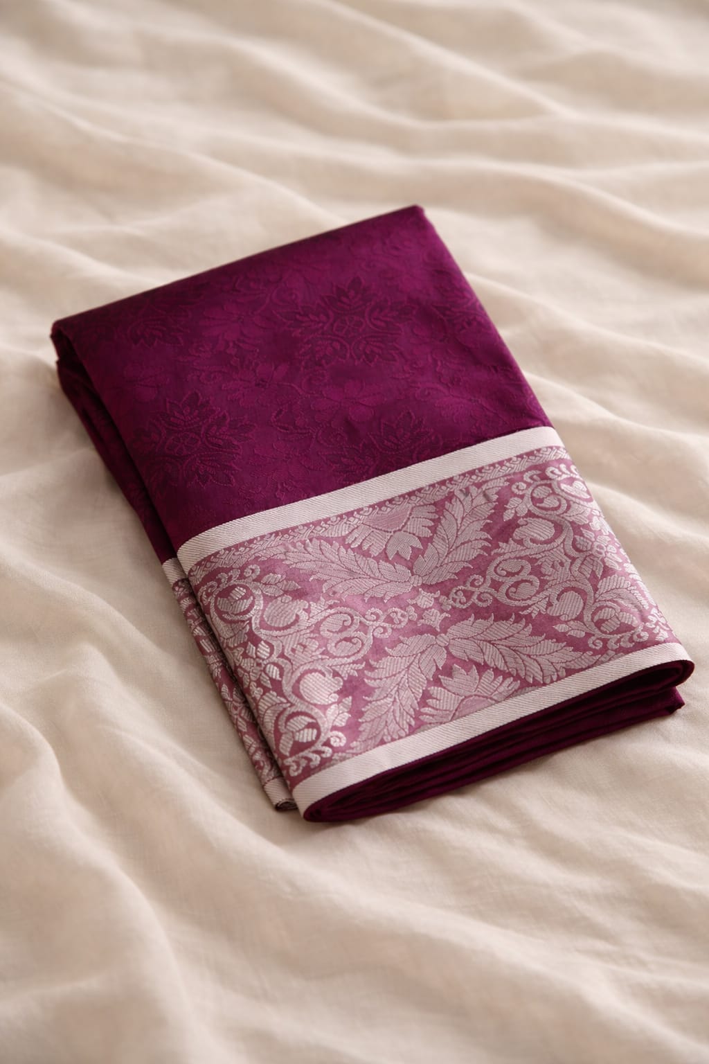 Purple Brocade Silk Saree