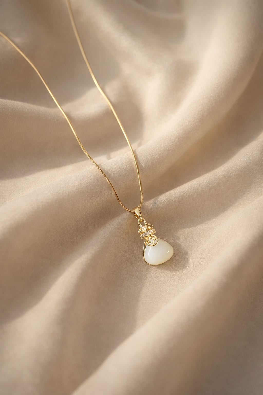 Gold Pearl Pendant Necklace