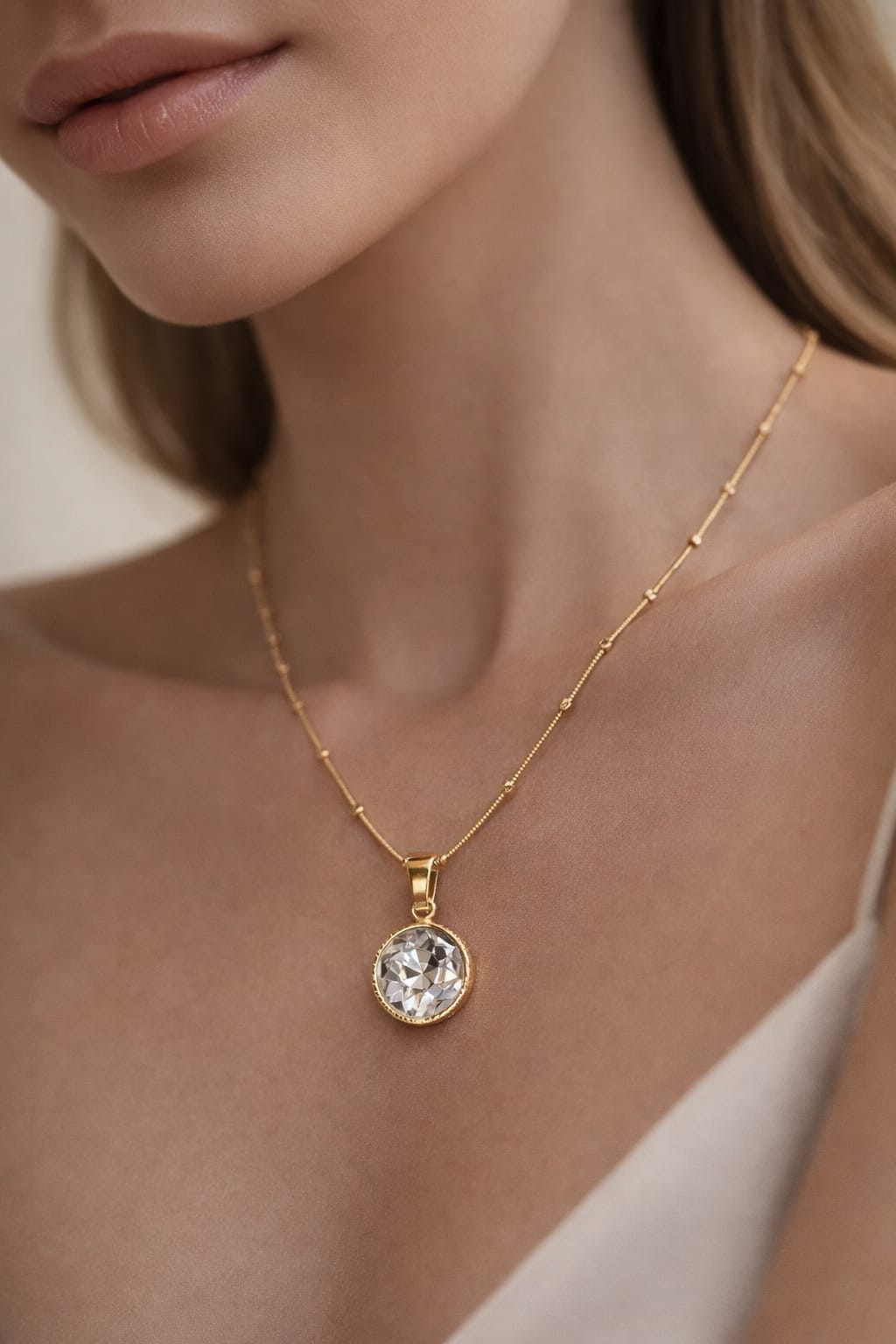 Elegant Gold Necklace with Pendant