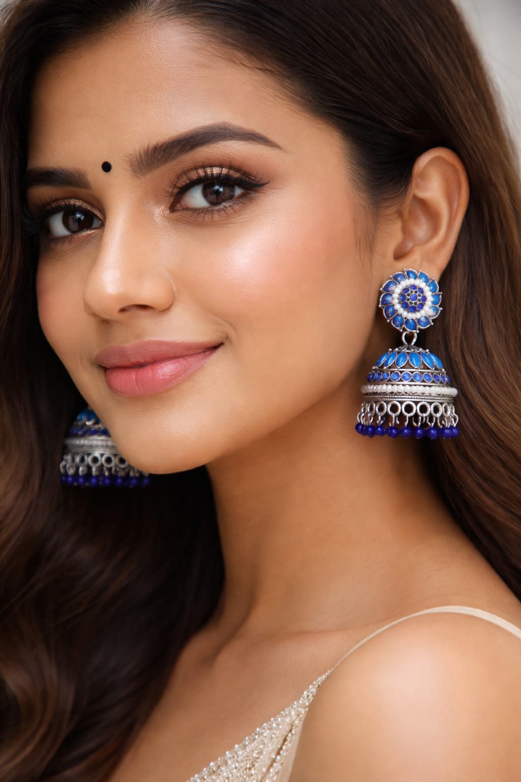 Blue Traditional Jhumka Earrings
