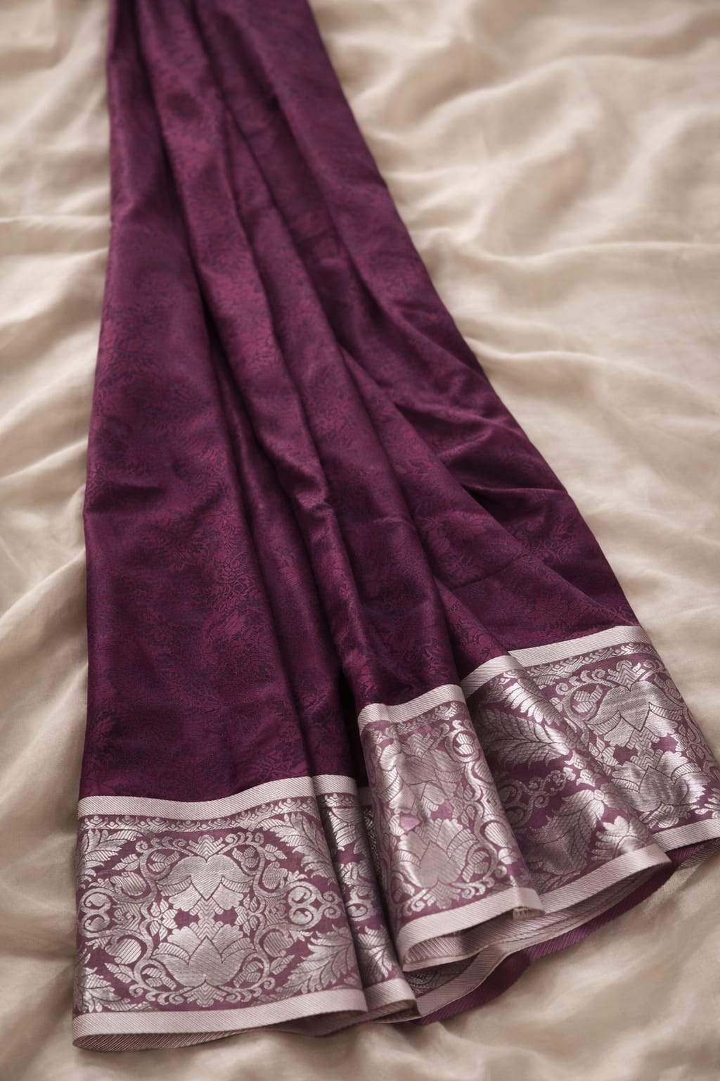 Purple Brocade Silk Saree
