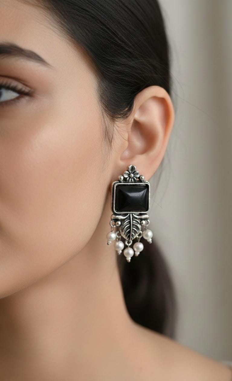 Elegant Black Stone Earrings