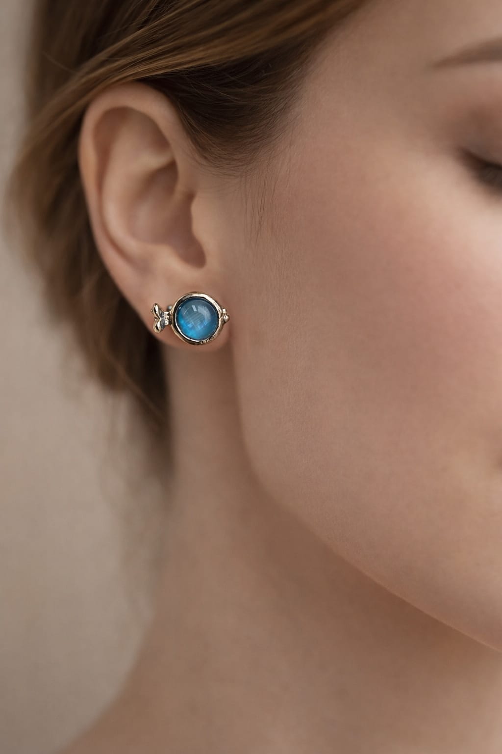 Blue Gemstone Stud Earrings