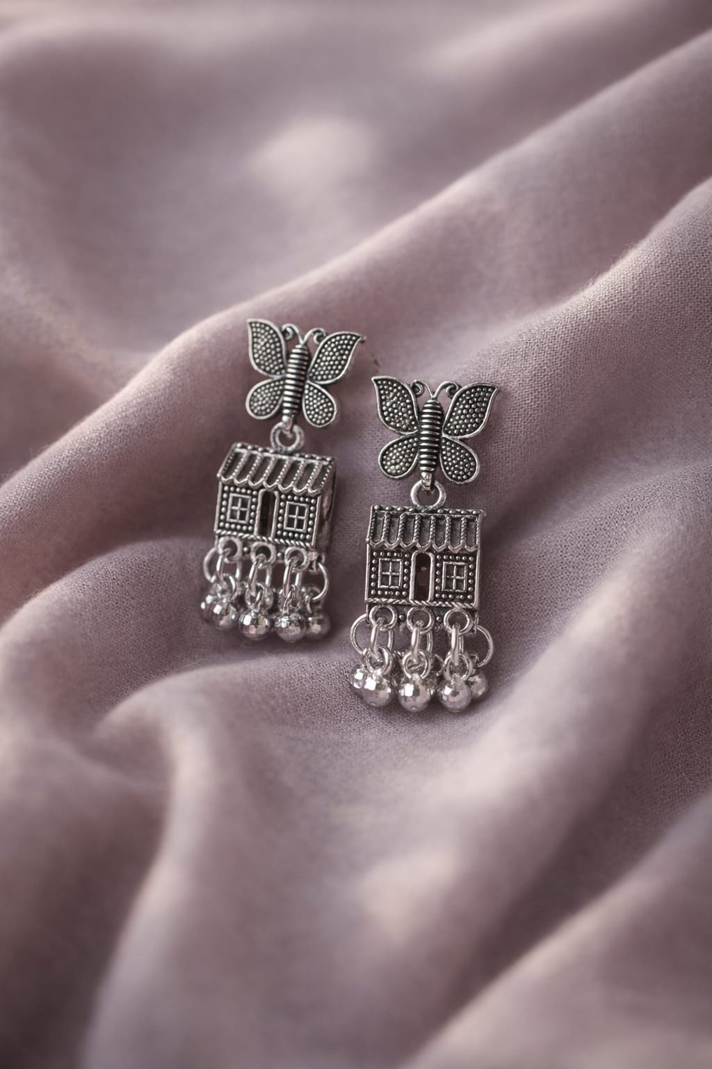 Butterfly and House Dangle Earrings