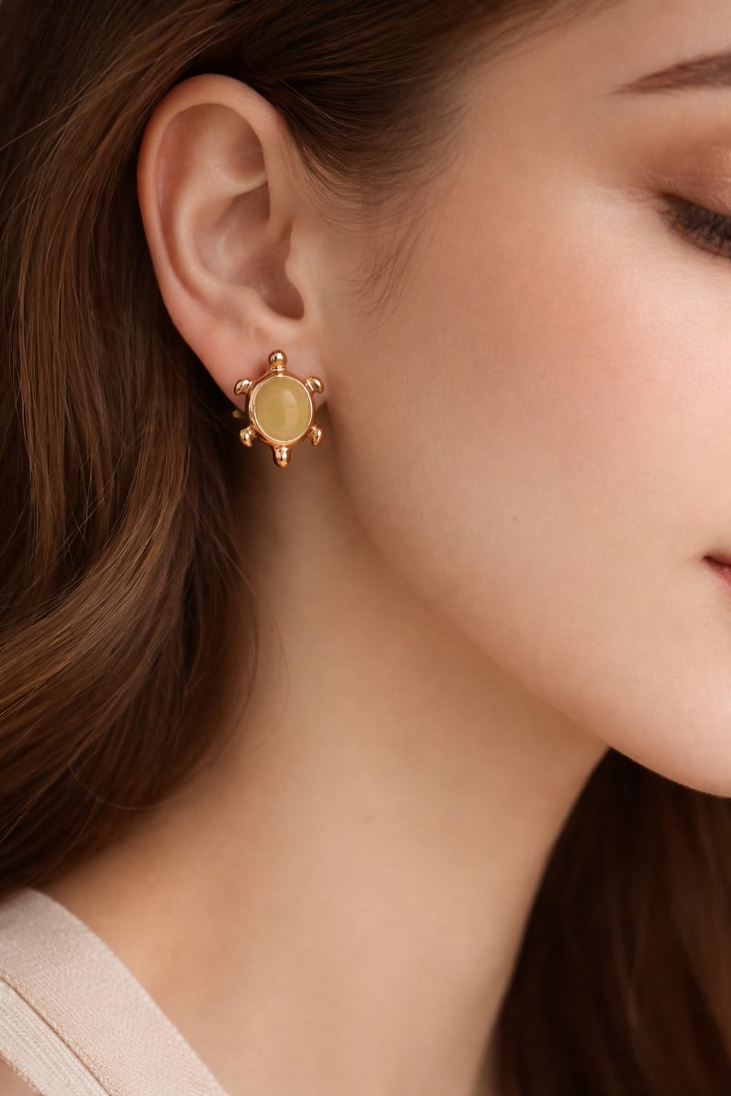 Gold Turtle Stud Earrings