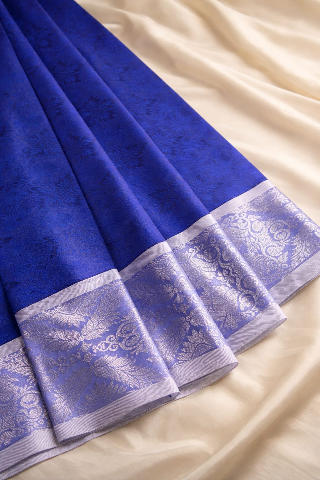 Royal Blue Brocade Silk Saree