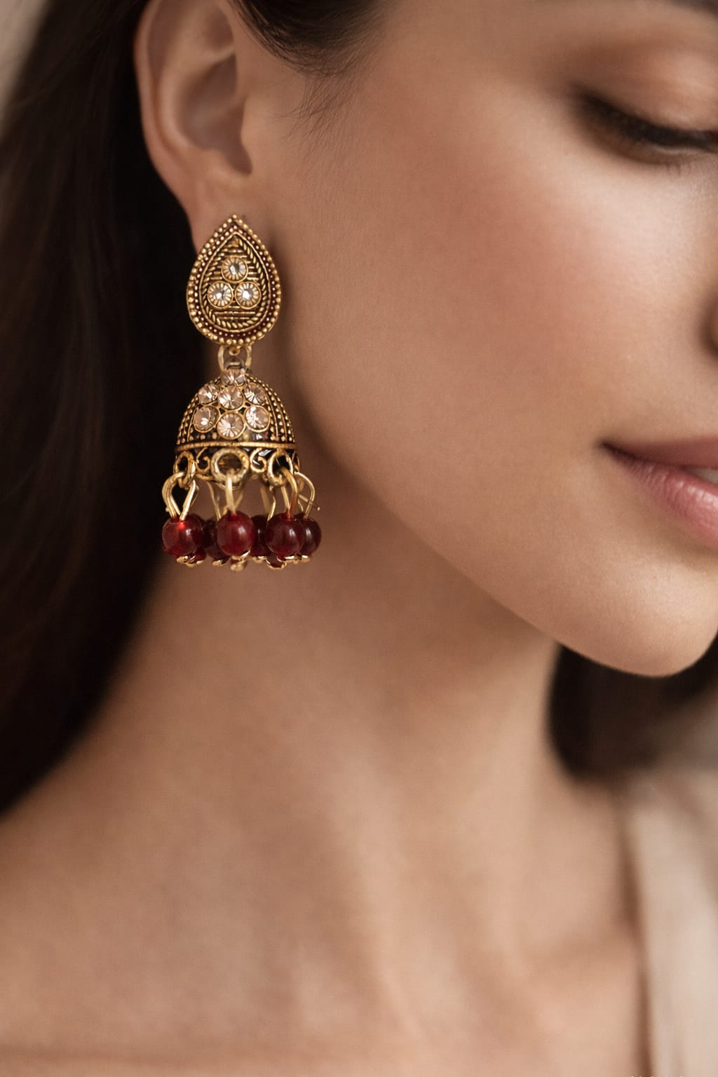 Traditional Gold Jhumka Earrings