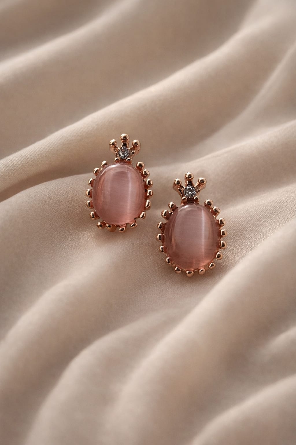 Elegant Pink Gemstone Stud Earrings