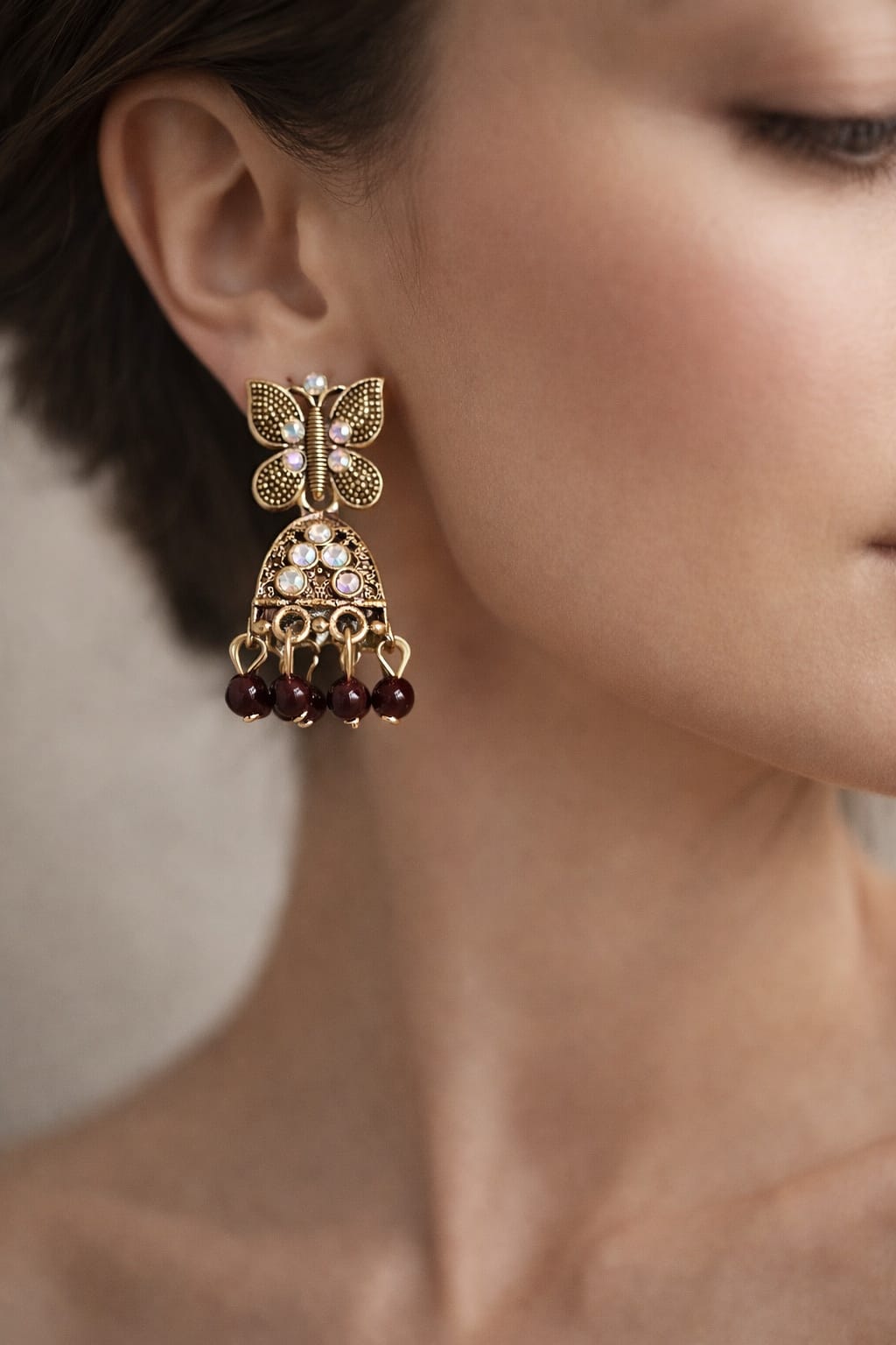 Elegant butterfly chandelier earrings