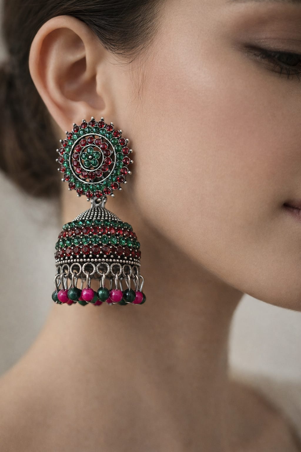 Antique-style Jhumka Earrings