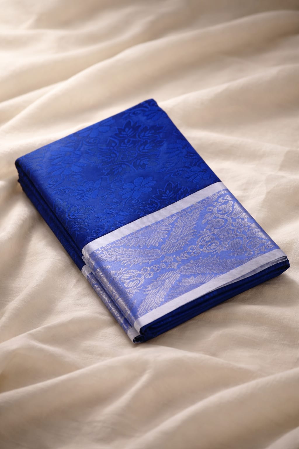 Royal Blue Brocade Silk Saree