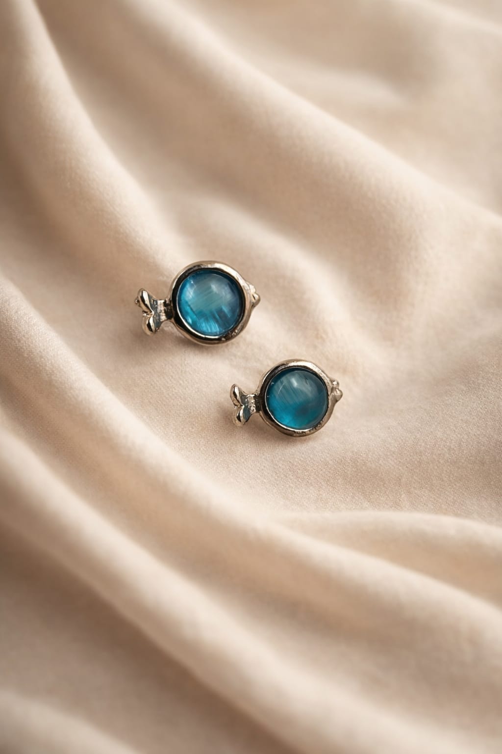 Blue Gemstone Stud Earrings