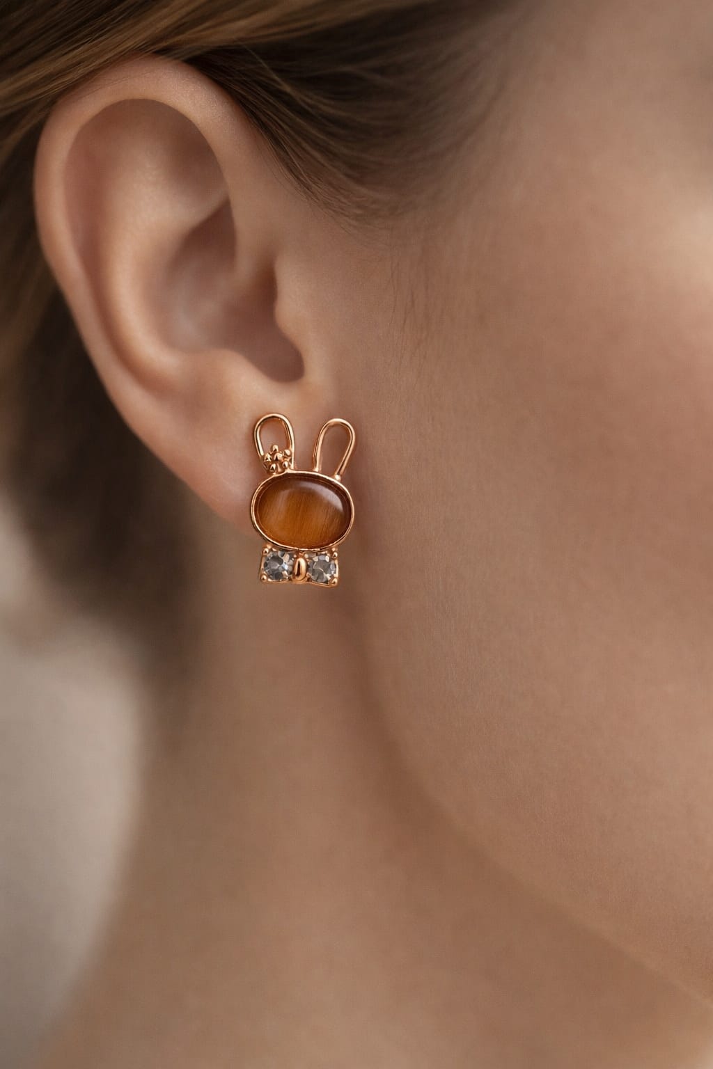 Cute Bunny Stud Earring