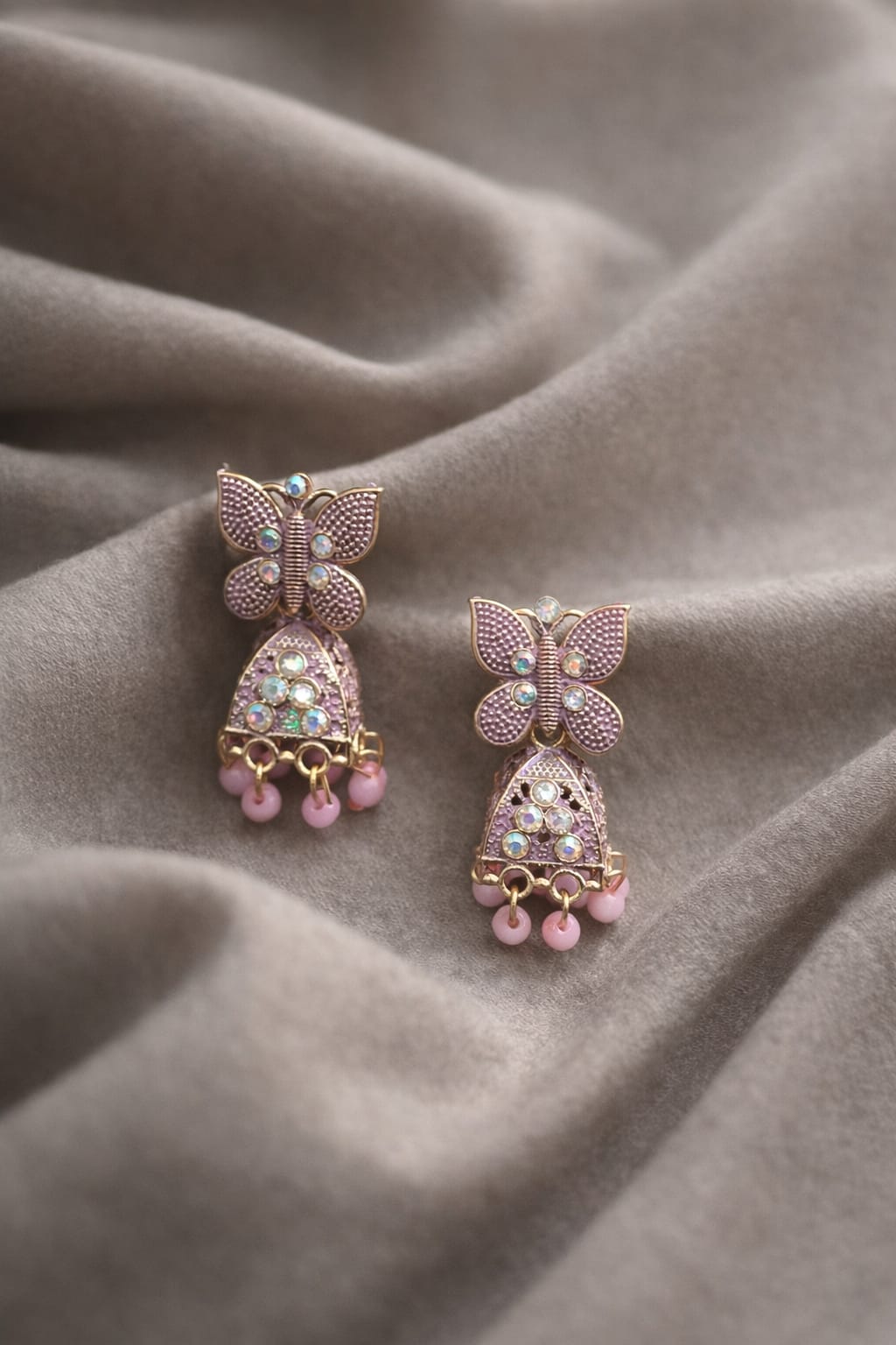 Pink Butterfly Dangling Earrings