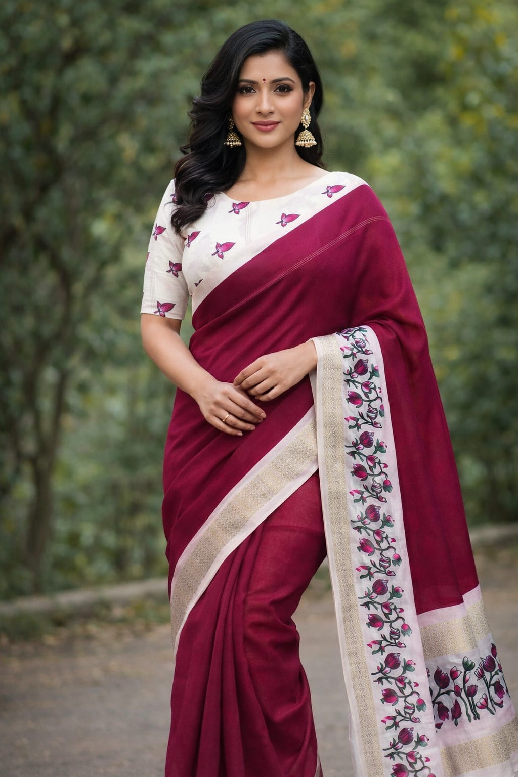 Soft Marron MARSH MELON Sarees 