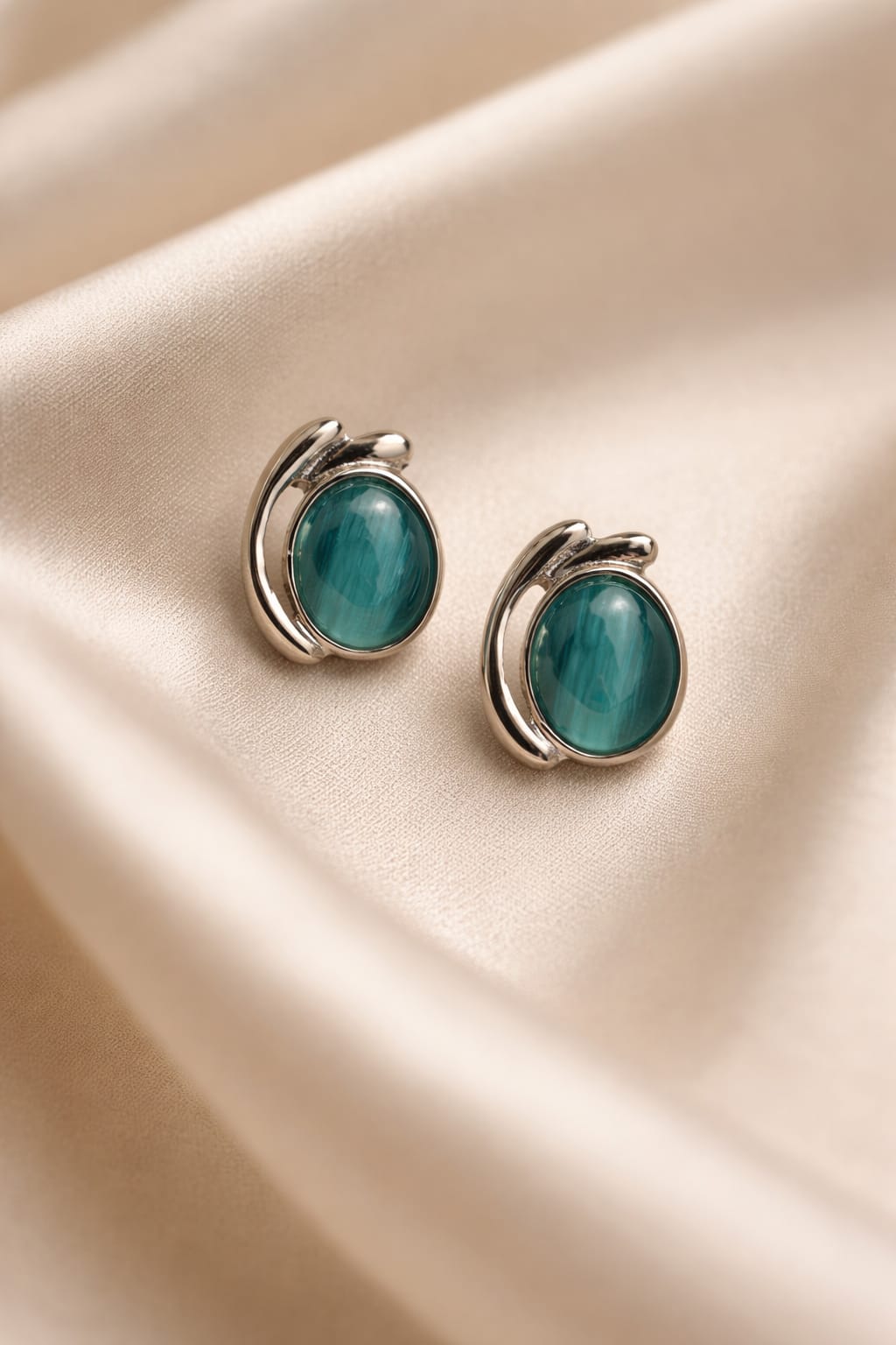 Elegant Teal Stud Earrings