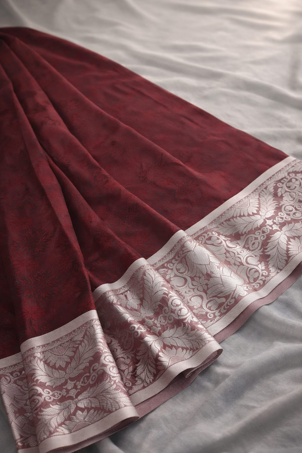 Maroon Brocade Silk Saree