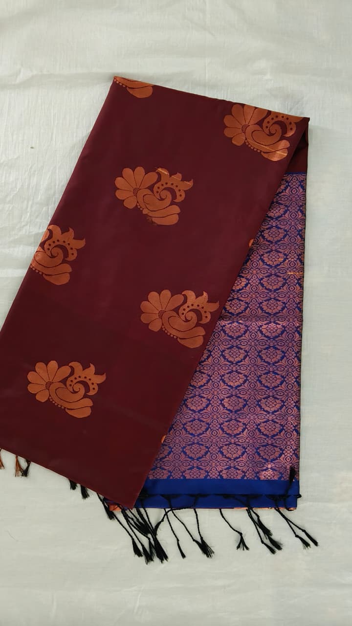 Traditional Maroon Soft Silk Saree