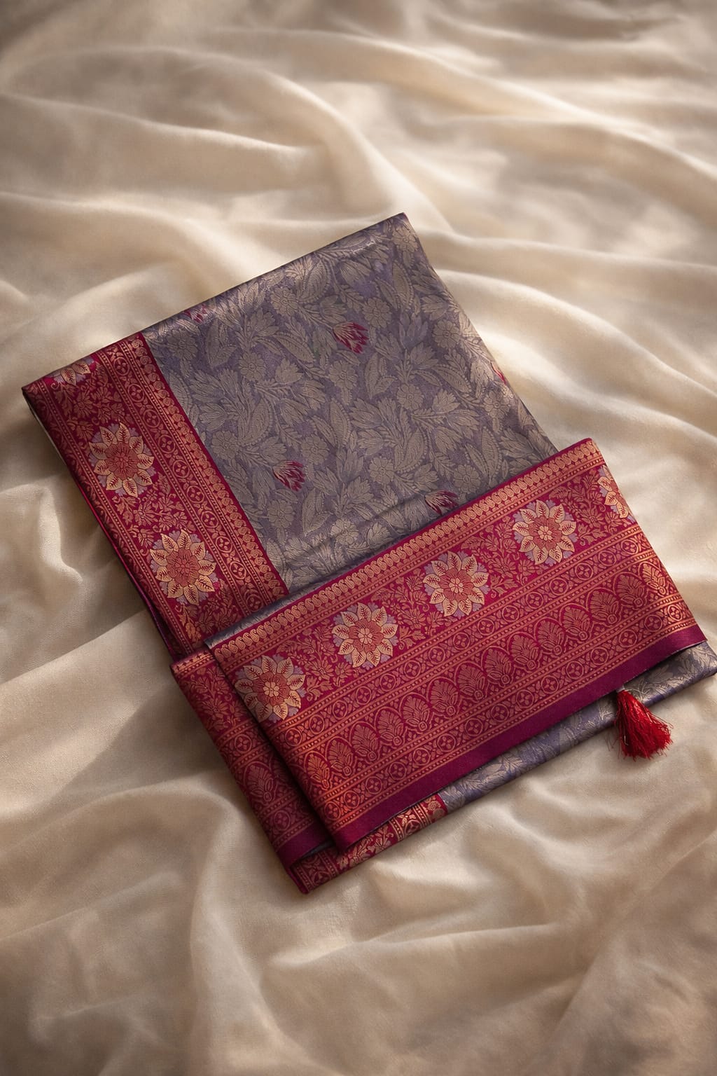 Purple Tissue Silk Saree