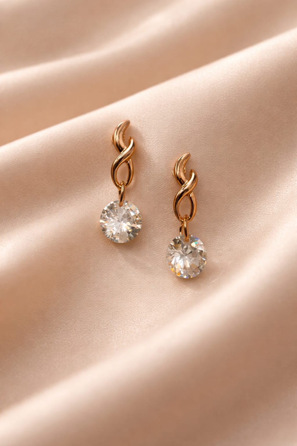 Elegant Rose  Gold Drop Stud