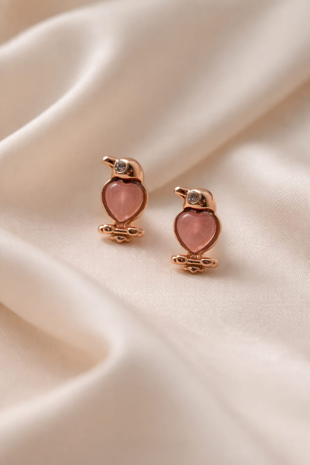 Rose Gold Heart-Shaped Earrings