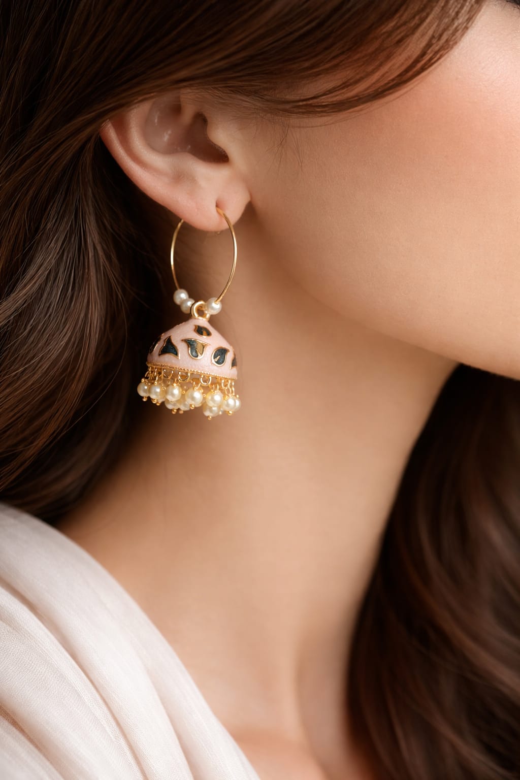 Enamel Jhumka Earrings