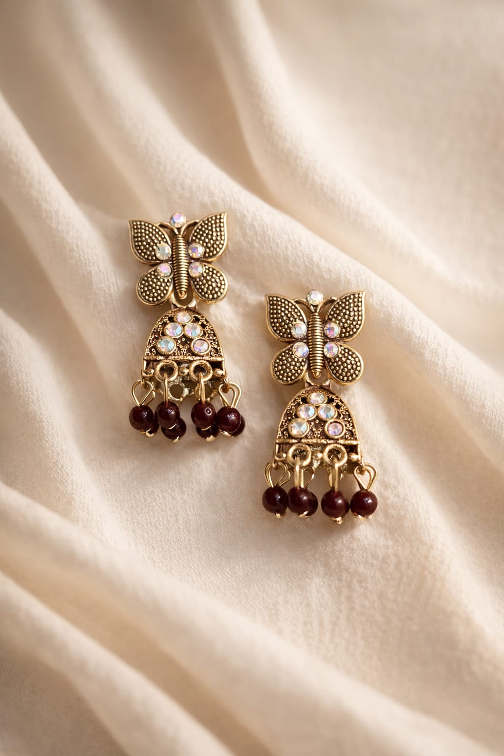 Elegant butterfly chandelier earrings