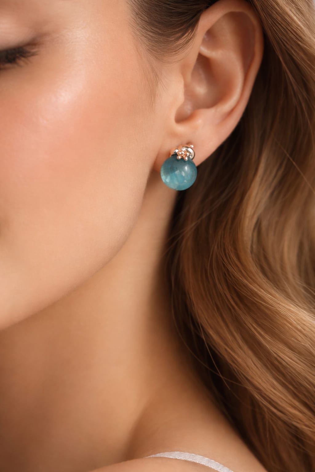 Blue Gemstone Stud Earrings
